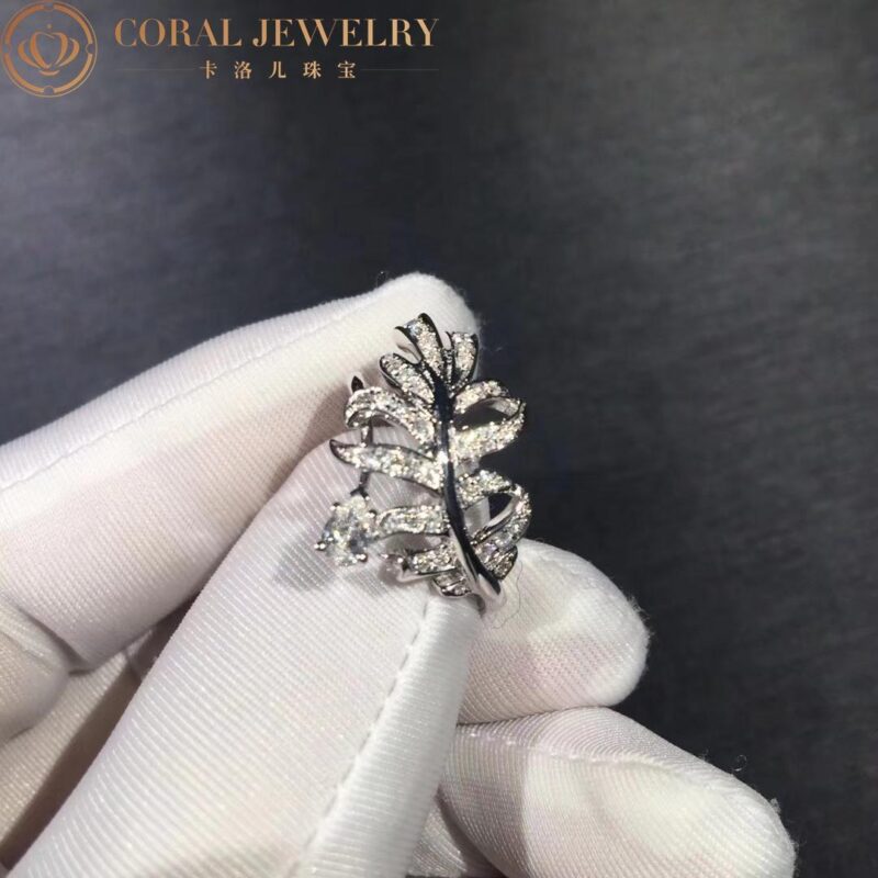 Chanel Plume De J4137 Chanel Ring 18k White Gold Diamonds 5