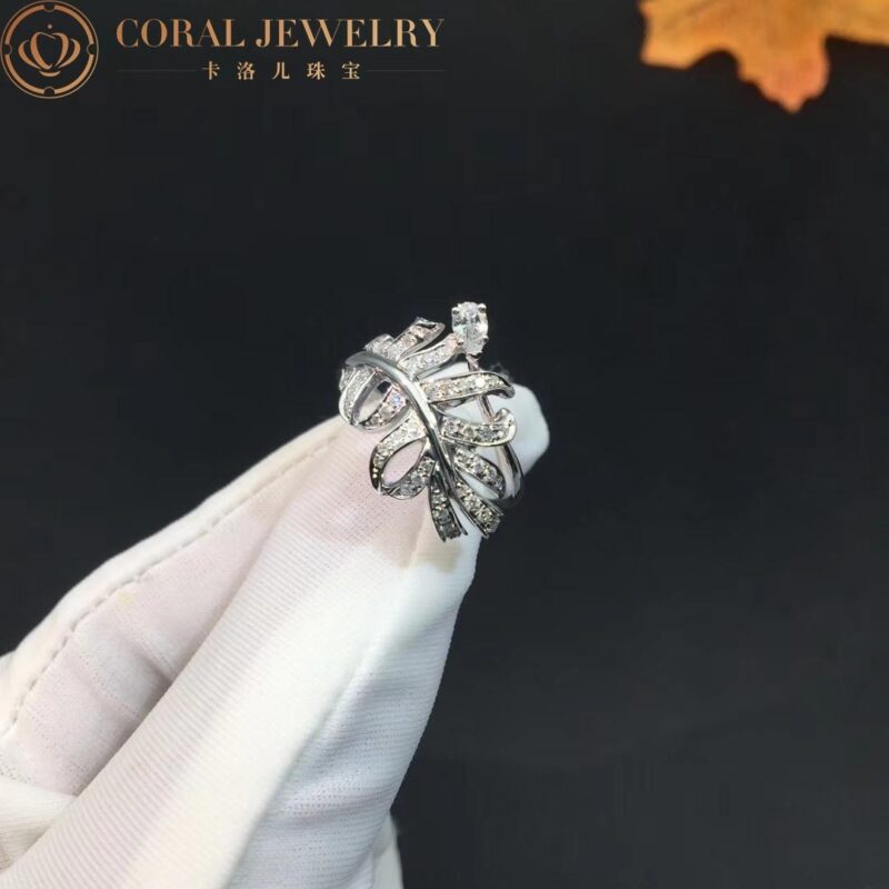 Chanel Plume De J4137 Chanel Ring 18k White Gold Diamonds 2
