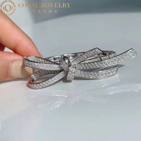 Chanel Ruban J3882 Bracelet 18k White Gold Diamonds 16