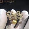 Chanel Ruban Brooch 18k Yellow Gold Diamonds Pearl Brooch 3