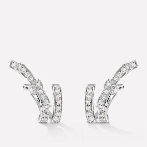 Chanel Ruban Earrings J11143 18k White Gold Diamonds 1