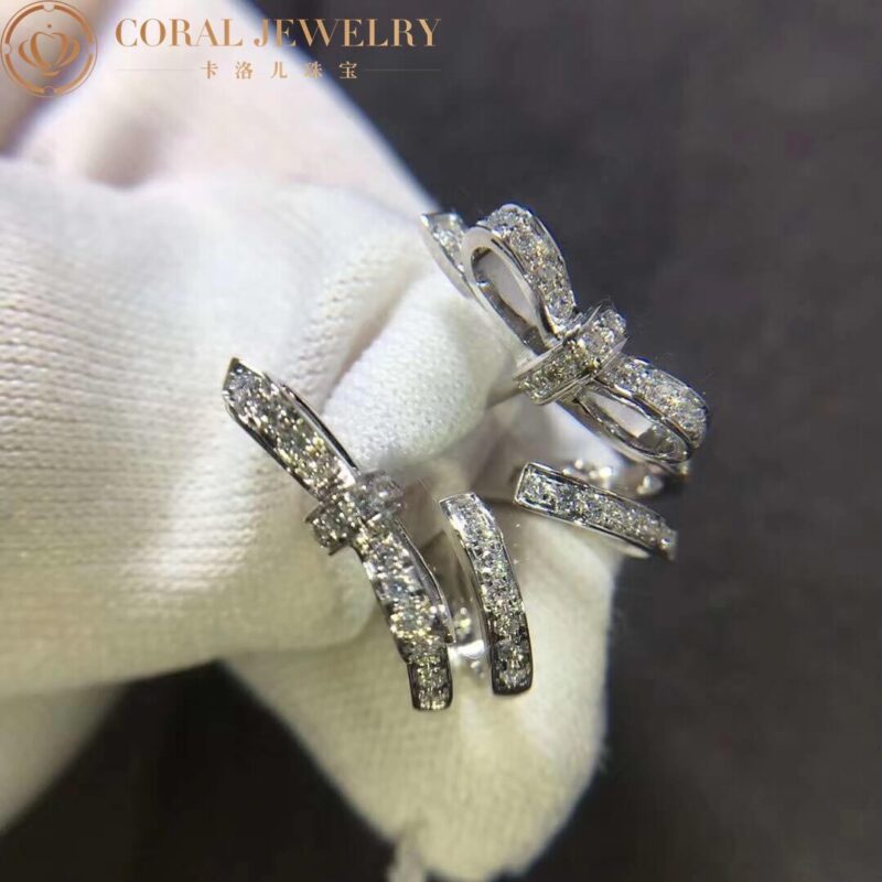 Chanel Ruban Earrings J11143 18k White Gold Diamonds 5