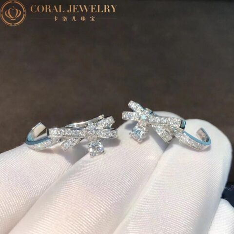 Chanel Ruban Earrings J11150 18k White Gold Diamonds 7