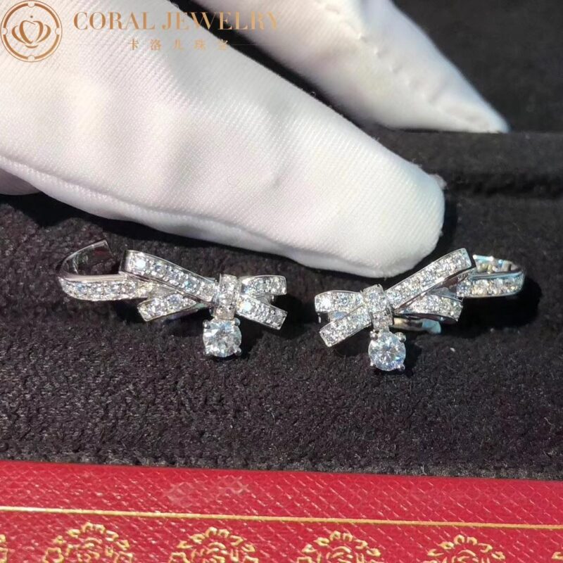 Chanel Ruban Earrings J11150 18k White Gold Diamonds 3