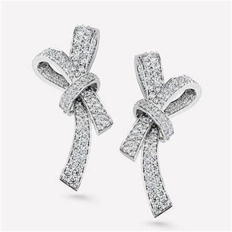 Chanel Ruban Earrings J60879 18k White Gold Diamonds 1