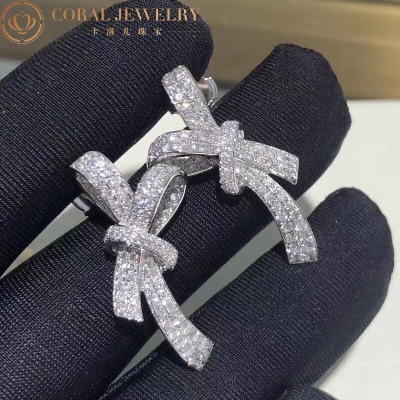 Chanel Ruban Earrings J60879 18k White Gold Diamonds 5