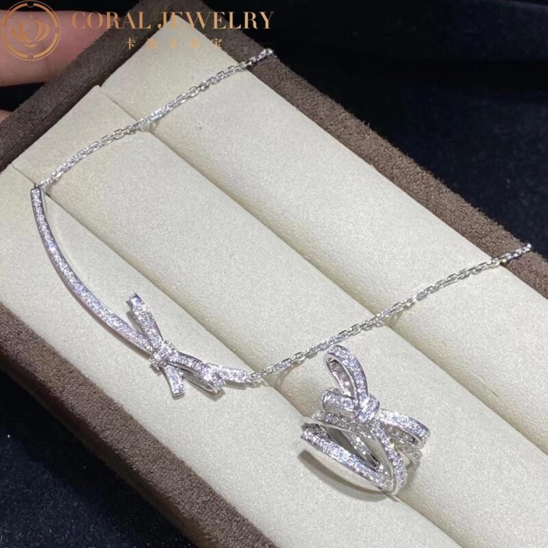 Chanel Ruban Necklace J11141 18k White Gold Diamonds 8