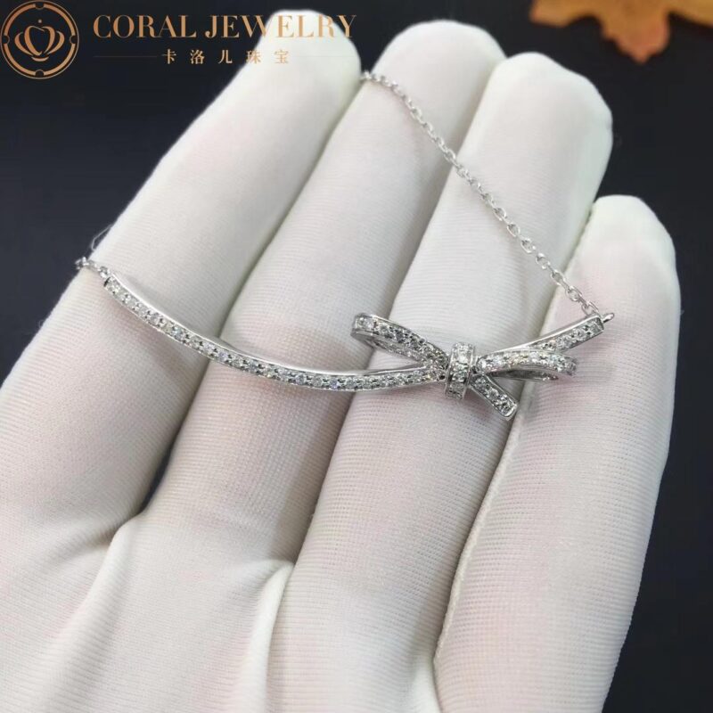 Chanel Ruban Necklace J11141 18k White Gold Diamonds 6