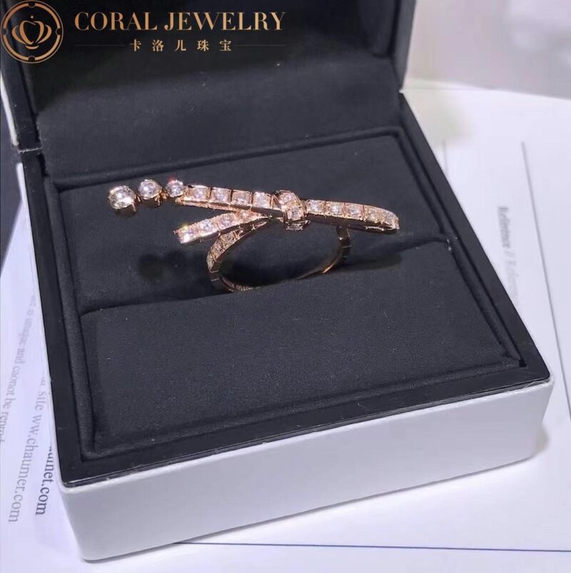 Chanel Ruban Ring j11863 18k Beige Gold Diamonds 8