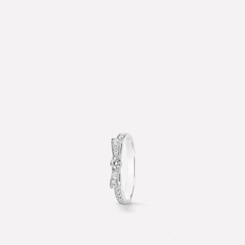 Chanel Ruban Ring J3412 18k White Gold Center Diamond Ring 1