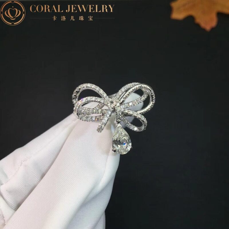 Chanel Ruban Ring 18k J4543 White Gold Center Diamond Diamonds 3