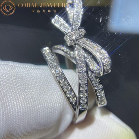 Chanel Ruban Ring J11142 18k White Gold Diamonds 8