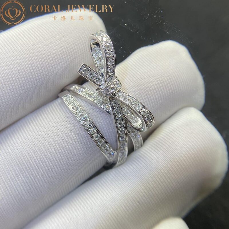 Chanel Ruban Ring J11142 18k White Gold Diamonds 7
