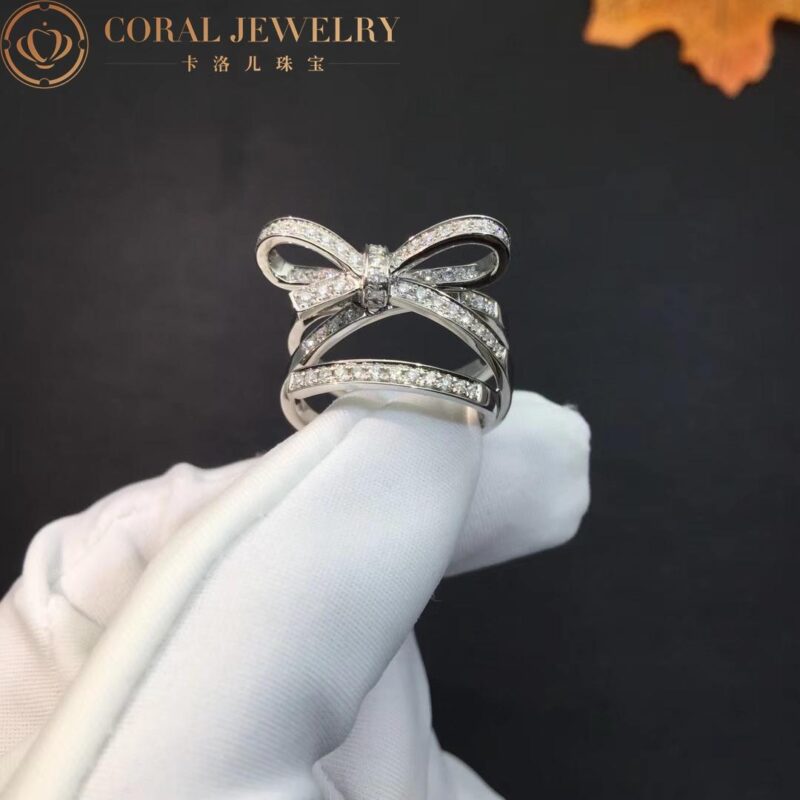 Chanel Ruban Ring J11142 18k White Gold Diamonds 5