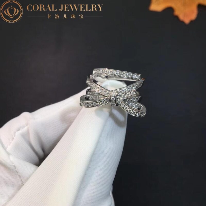 Chanel Ruban Ring J11142 18k White Gold Diamonds 3