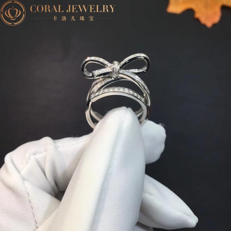Chanel Ruban Ring J11142 18k White Gold Diamonds 2