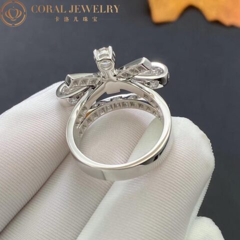 Chanel Ruban Ring J11149 18k White Gold Diamonds 6