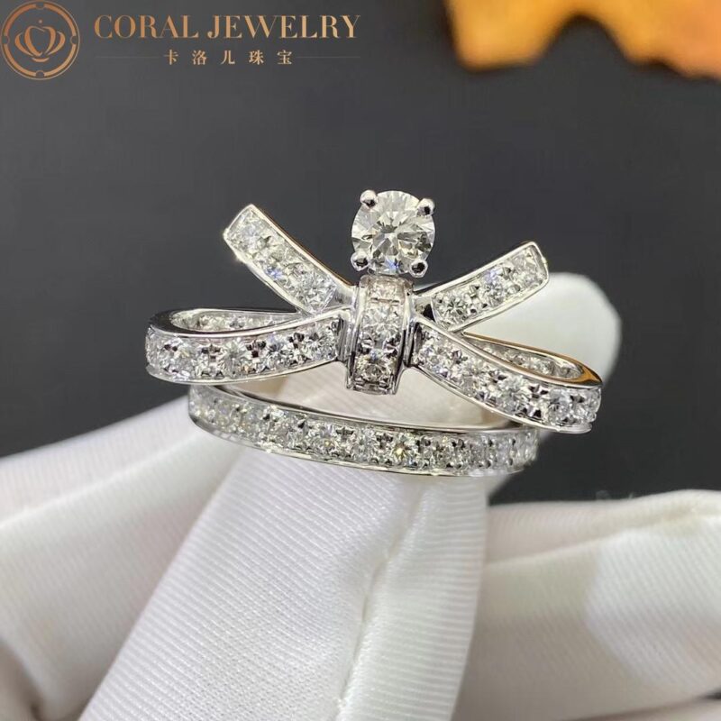 Chanel Ruban Ring J11149 18k White Gold Diamonds 5