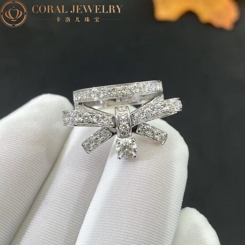 Chanel Ruban Ring J11149 18k White Gold Diamonds 3