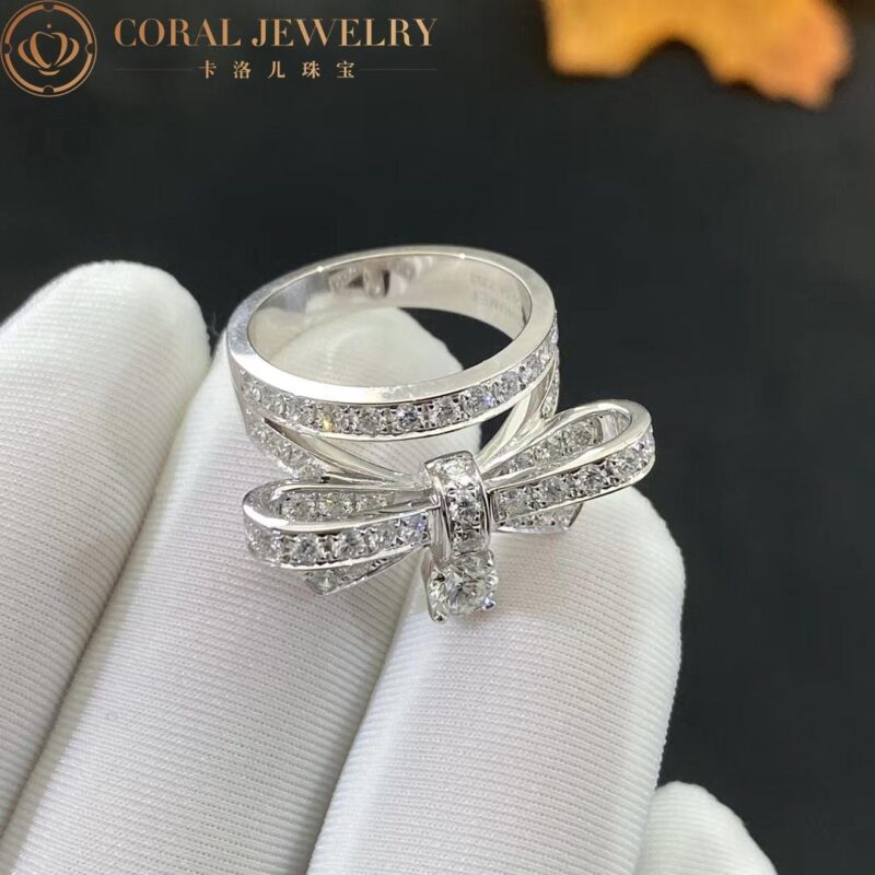 Chanel Ruban Ring J11149 18k White Gold Diamonds 2