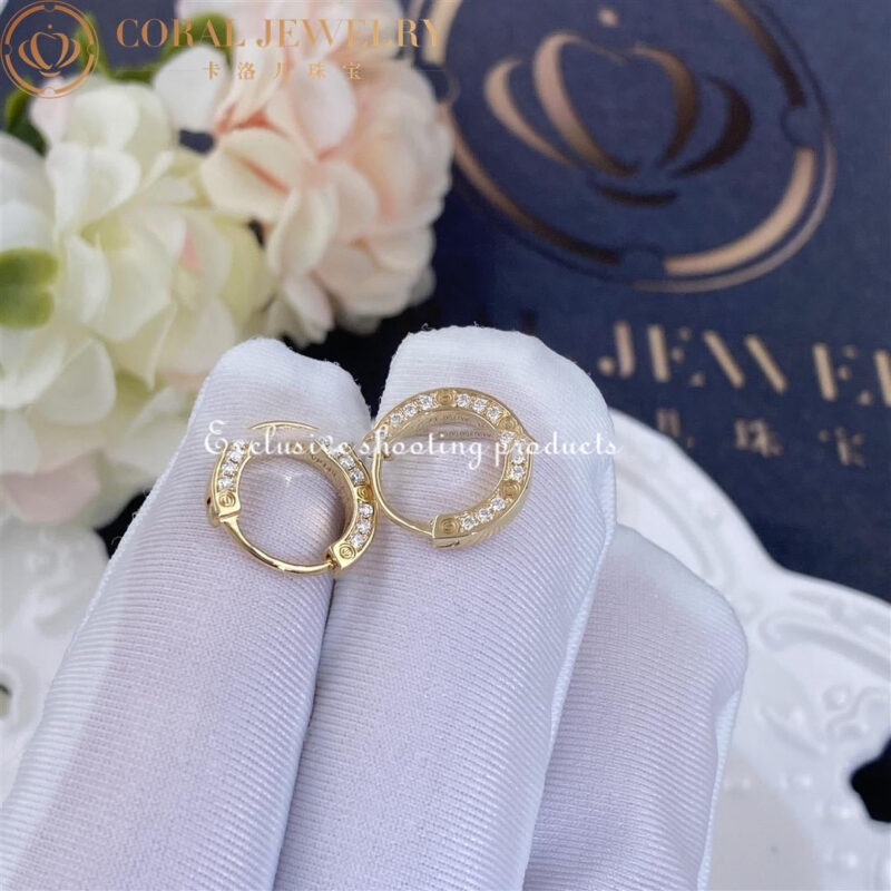 Cartier Love Earrings B8301424 18K Yellow Gold Diamond 5