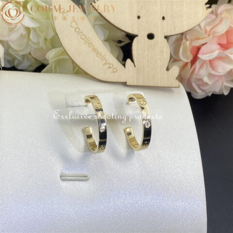 Cartier Love Earrings B8301433 Yellow Gold Diamond 4