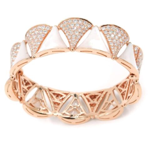 Bulgari BR856837 Divas’ Dream Bracelet Rose Gold with Diamonds Mother of Pearl Bracelet 1