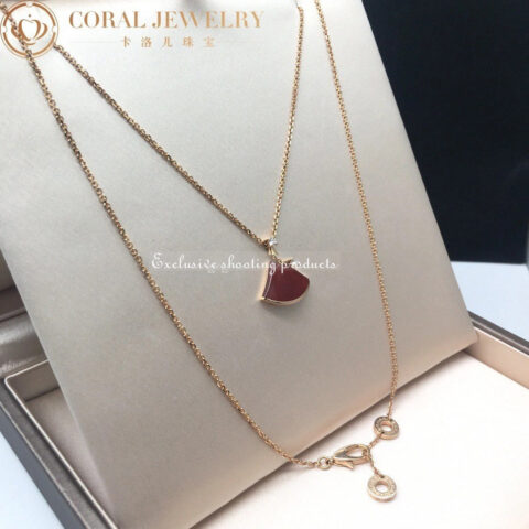 Bulgari Divas’ Dream 350583 Necklace Rose Gold Carnelian and Diamonds 11