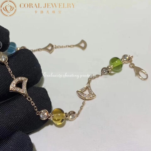 Bulgari 355614 Divas’ Dream Bracelet Rose Gold With Amethyst Blue Topaz Citrine quartz Peridot Bracelet 5