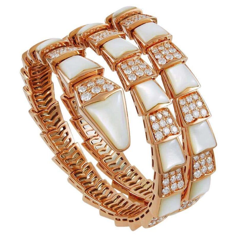 Bulgari Serpenti Bracelet Rose Gold Diamond and Mother of Pearl Bracelet 1