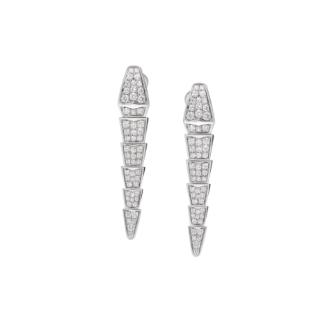 Bulgari Serpenti Viper 348320 earrigns in 18 kt white gold set with full pavé diamonds 1