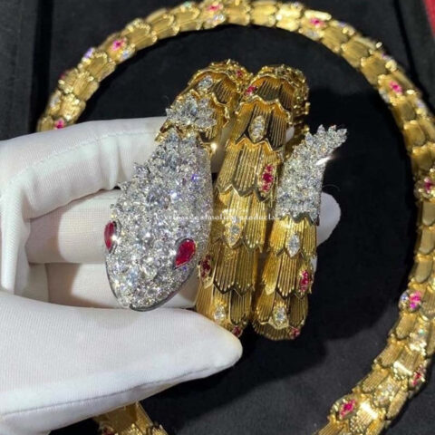 Bulgari Serpenti 260562 Bracelet Diamond Ruby Gold 6