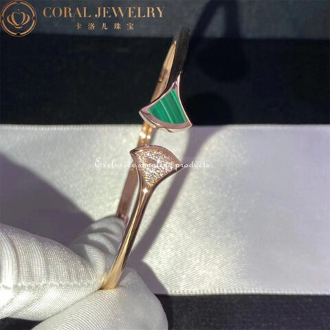 Bulgari BR858679 Divas’ Dream Bracelet Rose Gold Diamond and Malachite Bracelet 6