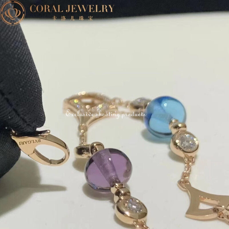 Bulgari 355614 Divas’ Dream Bracelet Rose Gold With Amethyst Blue Topaz Citrine quartz Peridot Bracelet 3
