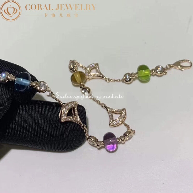 Bulgari 355614 Divas’ Dream Bracelet Rose Gold With Amethyst Blue Topaz Citrine quartz Peridot Bracelet 2