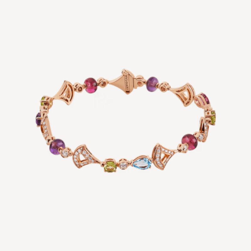 Bulgari 355618 Divas’ Dream Bracelet Rose Gold With Amethyst Blue Topaz Peridot Pink Tourmaline Rubellite Bracelet 1