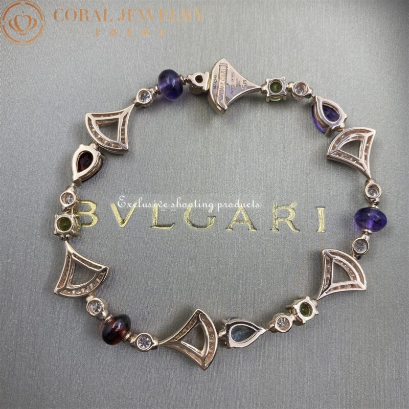 Bulgari 355618 Divas’ Dream Bracelet Rose Gold With Amethyst Blue Topaz Peridot Pink Tourmaline Rubellite Bracelet 6