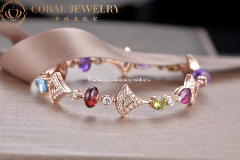 Bulgari 355618 Divas’ Dream Bracelet Rose Gold With Amethyst Blue Topaz Peridot Pink Tourmaline Rubellite Bracelet 2