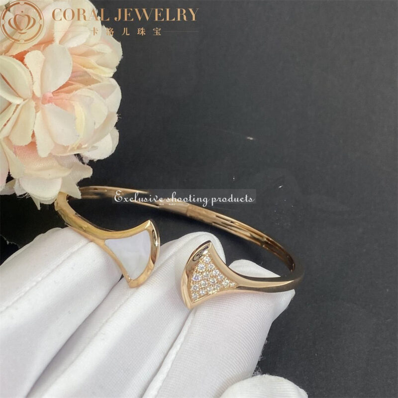 Bulgari 356741 Divas’ Dream Bracelet Rose Gold with Diamonds Mother of Pearl Bracelet 4