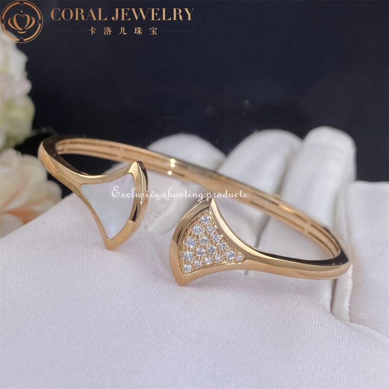 Bulgari 356741 Divas’ Dream Bracelet Rose Gold with Diamonds Mother of Pearl Bracelet 2