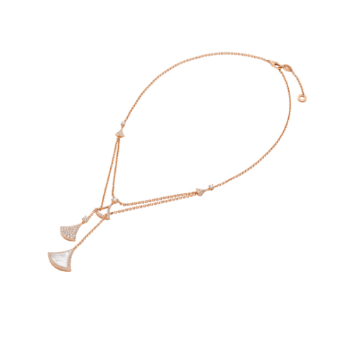 Bulgari Divas’ Dream 358682 Necklace Rose Gold with Mother-of-pearl and Diamonds 1