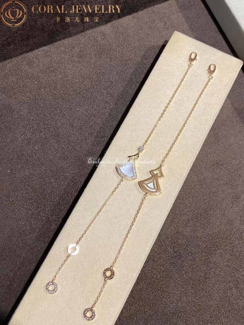 Bulgari 358684 Divas’ Dream Bracelet Rose Gold with Mother-of-pearl and Diamonds Bracelet 9