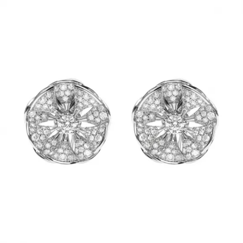 Bulgari Divas 350785 Dream Earrings Pave Diamonds OR857273 18K White Gold 1
