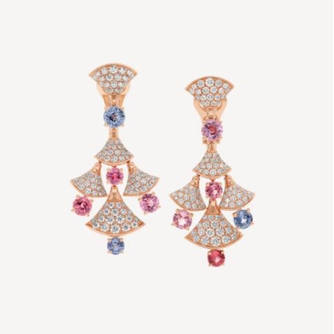 Bulgari 357943 Divas’ Dream Earrings Rose Gold Diamond and Spinels 1