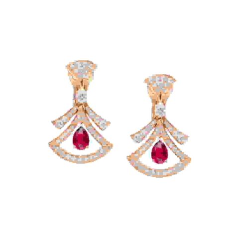 Bulgari Divas 356954 Dream Earrings Rose Gold Diamonds Rubies 1