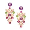 Bulgari Divas’ Dream 348356 Earrings Rose Gold with Amethysts OR856485 Peridot Rubellites and Pavé Diamonds 1