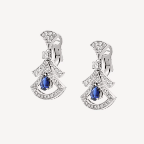 Bulgari 357324 Divas’ Dream Earrings White Gold Diamonds Blue Sapphires 1