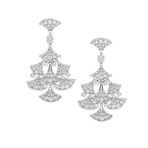 Bulgari 348365 Divas’ Dream Earrings White Gold Pavé Diamonds OR856469 1
