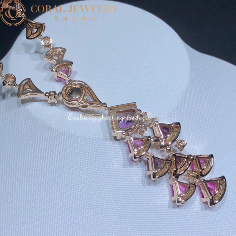 Bulgari 354075 Divas’ Dream Necklace Rose Gold Amethyst Rubellite and Diamonds 4