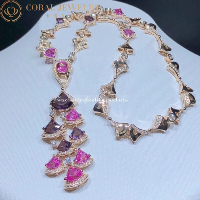 Bulgari 354075 Divas’ Dream Necklace Rose Gold Amethyst Rubellite and Diamonds 2